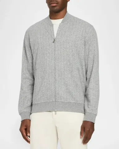 Brunello Cucinelli Men's Cotton-Blend Cardigan | Thumbnail 4