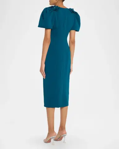 BADGLEY MISCHKA Floral Applique Bodycon Midi Dress | Thumbnail 3