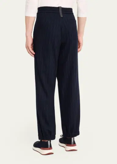 Sease Men's Brushed Jersey Wool-Cashmere Joggers | Thumbnail 3