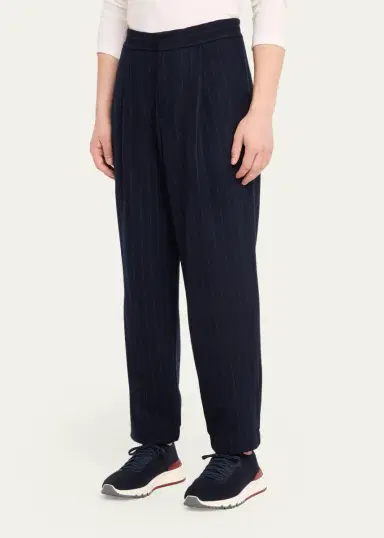Sease Men's Brushed Jersey Wool-Cashmere Joggers | Thumbnail 4