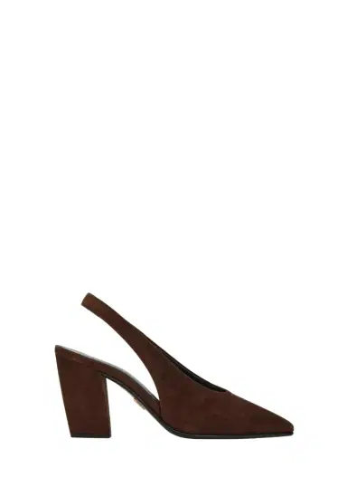 Prada 85mm Suede Slingback Pumps | Thumbnail 1 Prada 85mm Suede Slingback Pumps | Thumbnail 1