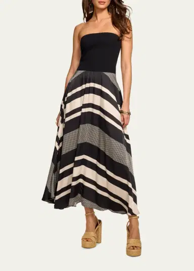 Ramy Brook Oakley Striped A-Line Midi Dress | Thumbnail 2