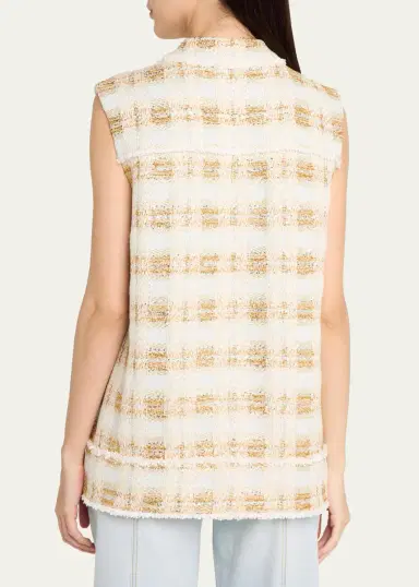 Ramy Brook Violet Tweed Longline Vest | Thumbnail 3