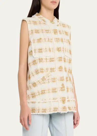 Ramy Brook Violet Tweed Longline Vest | Thumbnail 4