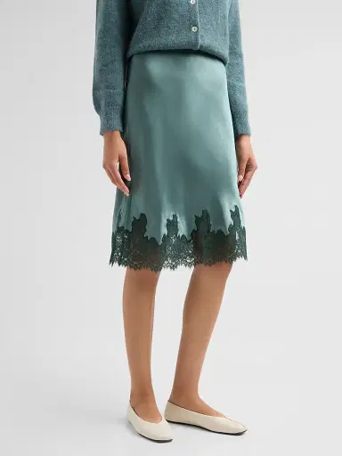 DÔEN Women's Elowette Silk & Lace Midi-Skirt | Thumbnail 4 DÔEN Women's Elowette Silk & Lace Midi-Skirt | Thumbnail 4