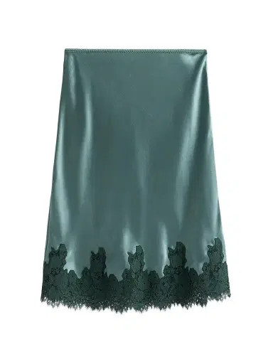 DÔEN Women's Elowette Silk & Lace Midi-Skirt | Thumbnail 1 DÔEN Women's Elowette Silk & Lace Midi-Skirt | Thumbnail 1