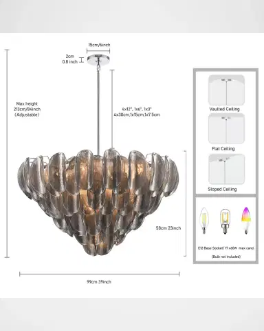 Arabela Lighting Chateau 39" 17-Light Chandelier | Thumbnail 13 Arabela Lighting Chateau 39" 17-Light Chandelier | Thumbnail 13