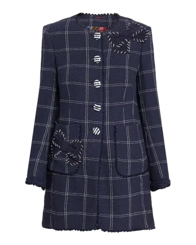 MAISON COMMON Windowpane Long jacket
