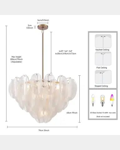 Arabela Lighting Chateau 31" 13-Light Chandelier | Thumbnail 7 Arabela Lighting Chateau 31" 13-Light Chandelier | Thumbnail 7