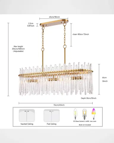 Arabela Lighting Icicles 45" 6-Light Linear Chandelier | Thumbnail 6 Arabela Lighting Icicles 45" 6-Light Linear Chandelier | Thumbnail 6