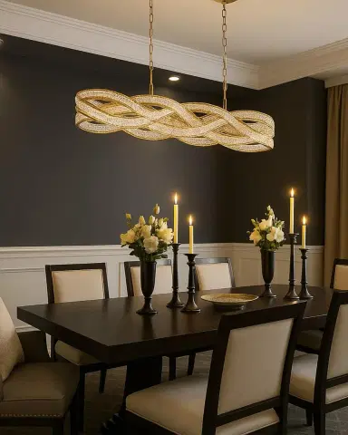 Arabela Lighting Anastasia 47" 8-Light Linear Chandelier | Thumbnail 2 Arabela Lighting Anastasia 47" 8-Light Linear Chandelier | Thumbnail 2