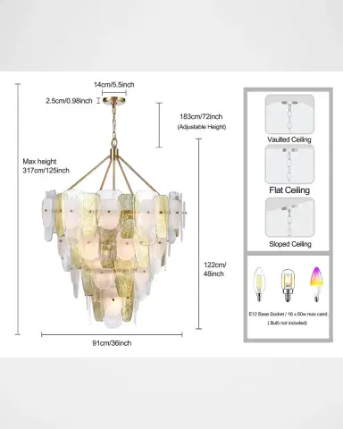 Arabela Lighting Strata 48" 16-Light Chandelier | Thumbnail 7 Arabela Lighting Strata 48" 16-Light Chandelier | Thumbnail 7