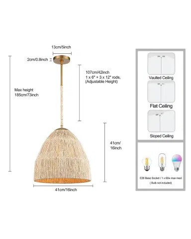 Arabela Lighting Manila 16" Pendant | Thumbnail 4 Arabela Lighting Manila 16" Pendant | Thumbnail 4