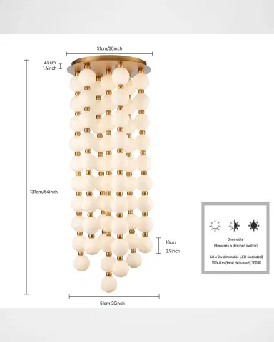 Arabela Lighting Mod 54" 68-Light LED Chandelier | Thumbnail 6 Arabela Lighting Mod 54" 68-Light LED Chandelier | Thumbnail 6