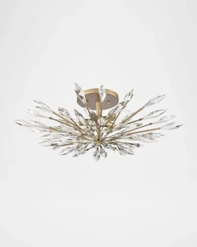 Arabela Lighting Crystal Fusion 28" 5-Light Semi-Flush Mount | Thumbnail 3