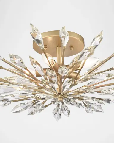 Arabela Lighting Crystal Fusion 28" 5-Light Semi-Flush Mount | Thumbnail 4