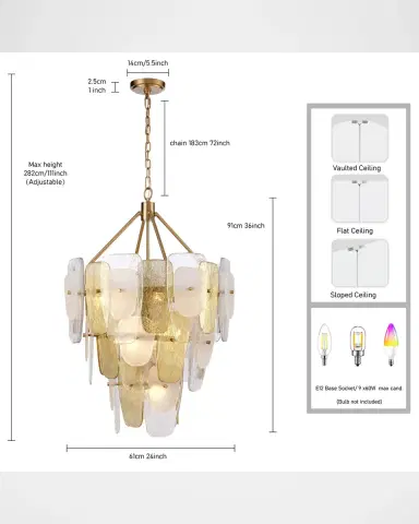 Arabela Lighting Strata 36" 9-Light Chandelier | Thumbnail 7 Arabela Lighting Strata 36" 9-Light Chandelier | Thumbnail 7