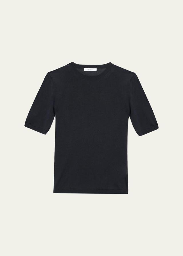 Max Mara Aceti Short-Sleeved Cashmere-Silk Sweater