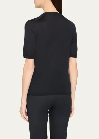 Max Mara Aceti Short-Sleeved Cashmere-Silk Sweater | Thumbnail 3 Max Mara Aceti Short-Sleeved Cashmere-Silk Sweater | Thumbnail 3