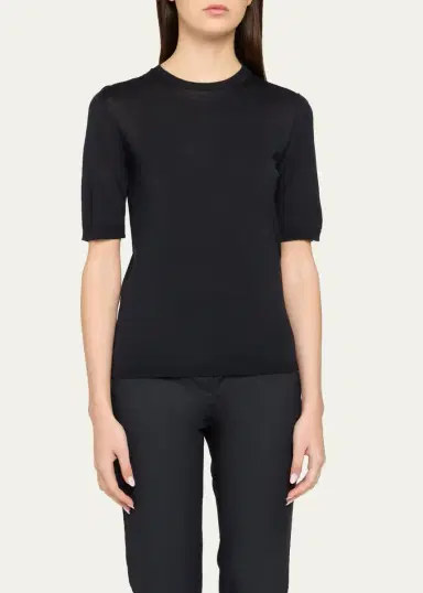 Max Mara Aceti Short-Sleeved Cashmere-Silk Sweater | Thumbnail 4 Max Mara Aceti Short-Sleeved Cashmere-Silk Sweater | Thumbnail 4