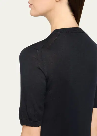 Max Mara Aceti Short-Sleeved Cashmere-Silk Sweater | Thumbnail 5 Max Mara Aceti Short-Sleeved Cashmere-Silk Sweater | Thumbnail 5