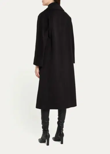 Cinzia Rocca Long Two-Button Notch-Collar Wool Coat | Thumbnail 3