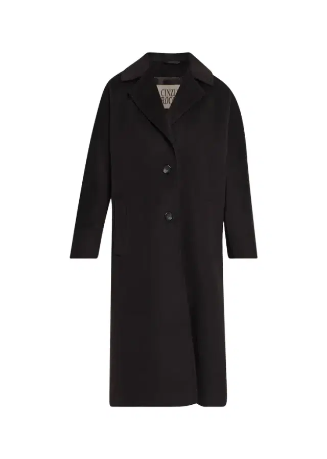 Cinzia Rocca Long Two-Button Notch-Collar Wool Coat