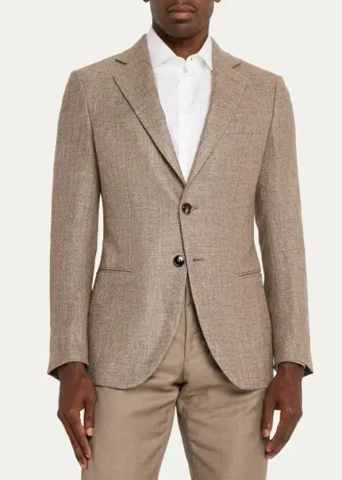 Giorgio Armani Men's George Wool & Silk Blazer | Thumbnail 4 Giorgio Armani Men's George Wool & Silk Blazer | Thumbnail 4