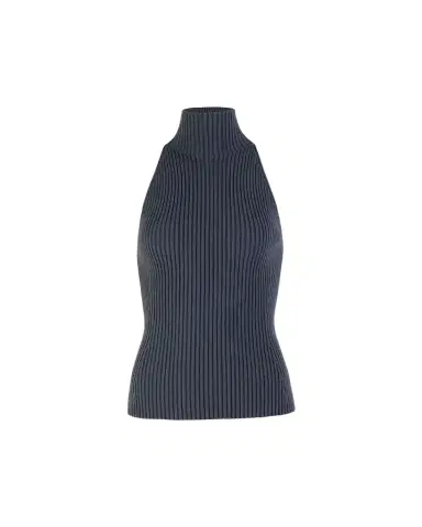 Alaïa Mock-Neck Wool-Blend Rib Halter Top | Thumbnail 1 Alaïa Mock-Neck Wool-Blend Rib Halter Top | Thumbnail 1