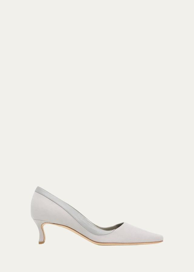 Manolo Blahnik 50mm Armelia Mixed Leather Pumps