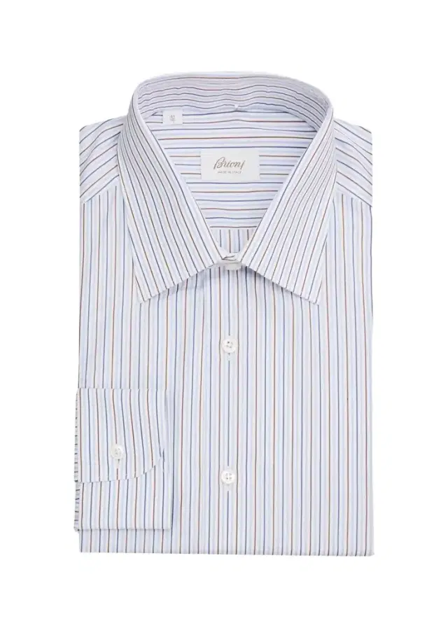 Brioni Men's Striped Cotton Dress Shirt