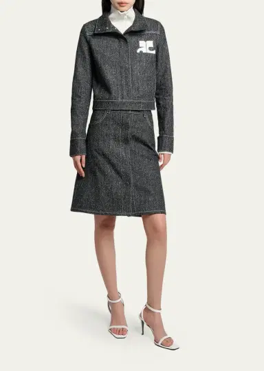 Courrèges Denim Tweed Jacket | Thumbnail 2 Courrèges Denim Tweed Jacket | Thumbnail 2