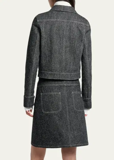 Courrèges Denim Tweed Jacket | Thumbnail 3 Courrèges Denim Tweed Jacket | Thumbnail 3