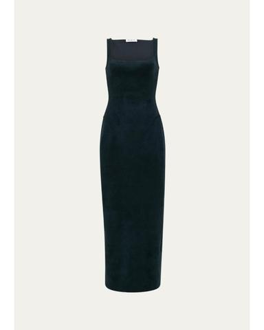 Alaïa Sleeveless Velvet Bodycon Midi Dress | Thumbnail 1 Alaïa Sleeveless Velvet Bodycon Midi Dress | Thumbnail 1