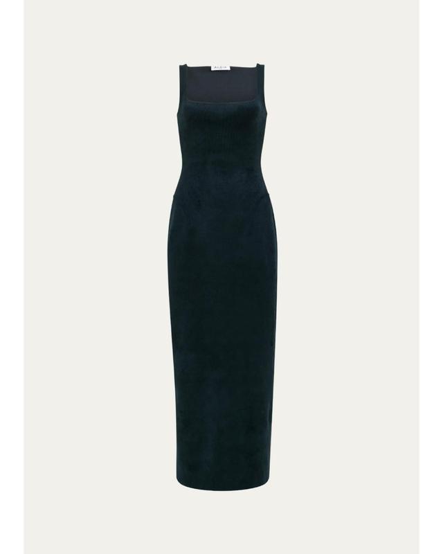Alaïa Sleeveless Velvet Bodycon Midi Dress