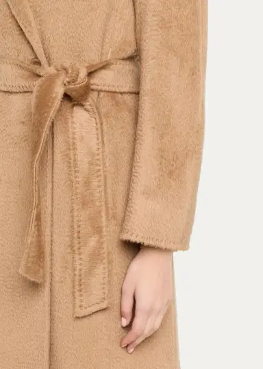 Cinzia Rocca Long Belted Notch-Collar Wool-Blend Coat | Thumbnail 5