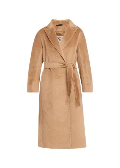 Cinzia Rocca Long Belted Notch-Collar Wool-Blend Coat | Thumbnail 1