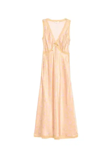 LoveShackFancy Nirelle Floral Satin Midi Dress | Thumbnail 1