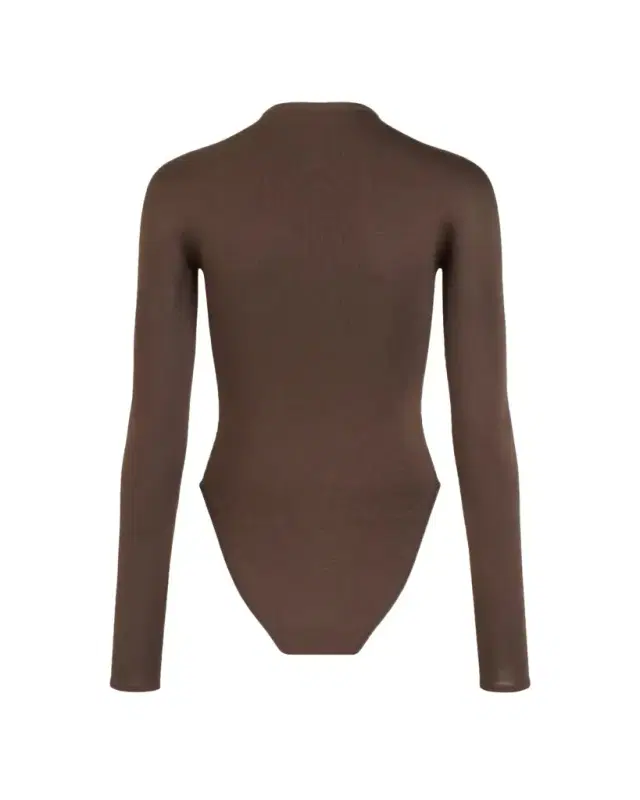 Alaïa Semi-Sheer Mock-Neck Bodysuit