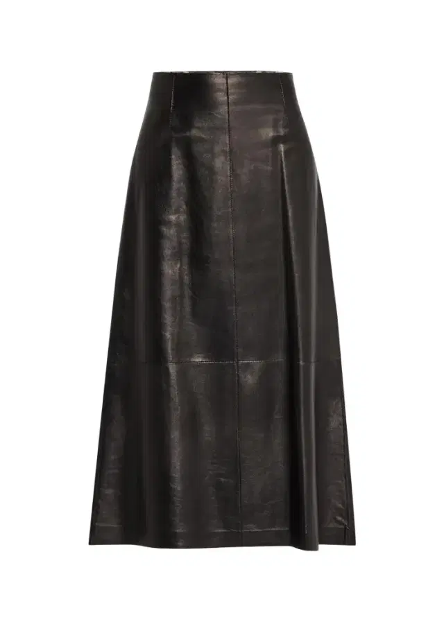 Lafayette 148 New York A-Line Leather Midi Skirt