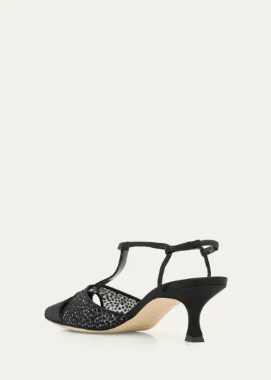 Manolo Blahnik 50mm Turgimodla Laser-Cut Suede T-Strap Pumps | Thumbnail 4 Manolo Blahnik 50mm Turgimodla Laser-Cut Suede T-Strap Pumps | Thumbnail 4