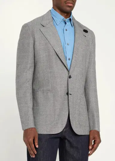 Brioni Men's Notch-Lapel Wool Blazer | Thumbnail 4 Brioni Men's Notch-Lapel Wool Blazer | Thumbnail 4
