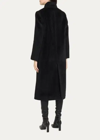 Cinzia Rocca Long Stand-Collar Alpaca Wool Coat | Thumbnail 3