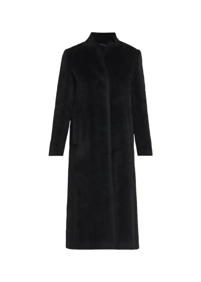 Cinzia Rocca Long Stand-Collar Alpaca Wool Coat