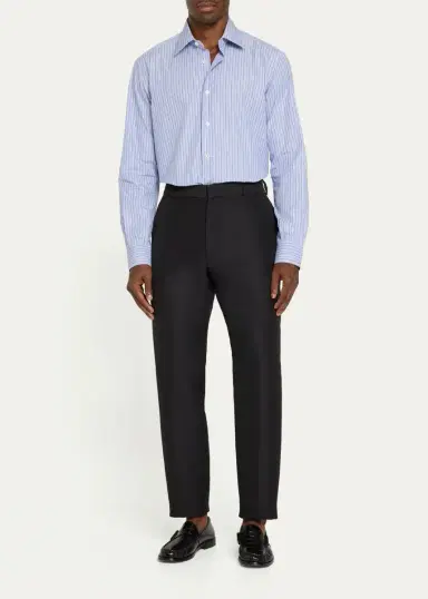 Brioni Men's Cotton Stripe Button-Front Shirt | Thumbnail 2