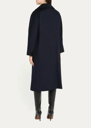 Cinzia Rocca Long Two-Button Notch-Collar Wool Coat | Thumbnail 3