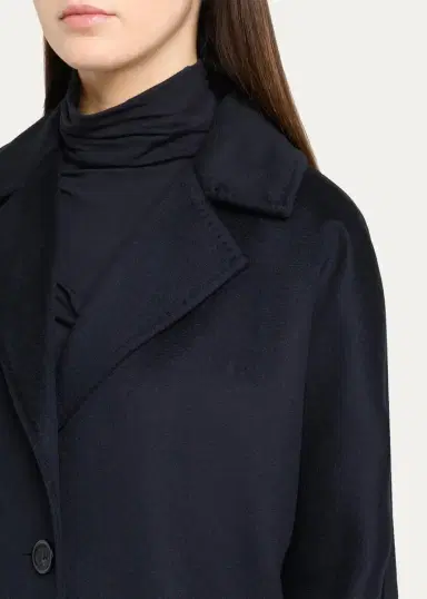 Cinzia Rocca Long Two-Button Notch-Collar Wool Coat | Thumbnail 5