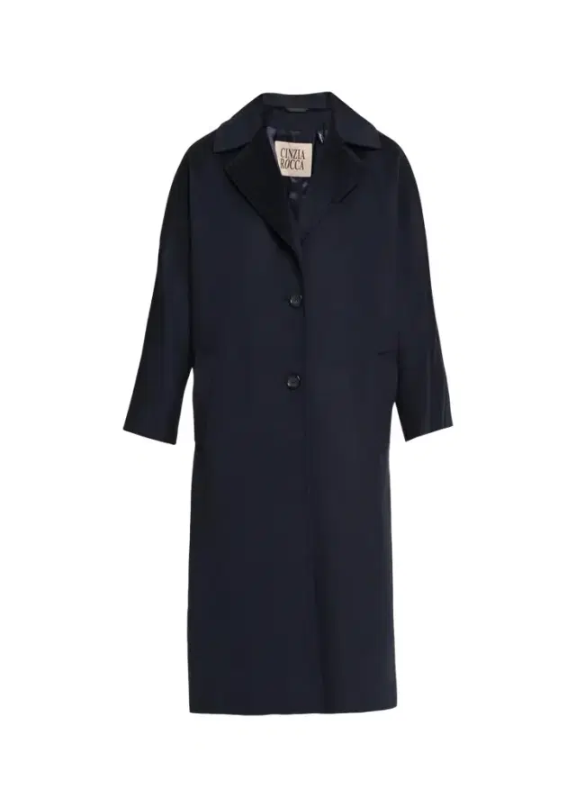 Cinzia Rocca Long Two-Button Notch-Collar Wool Coat