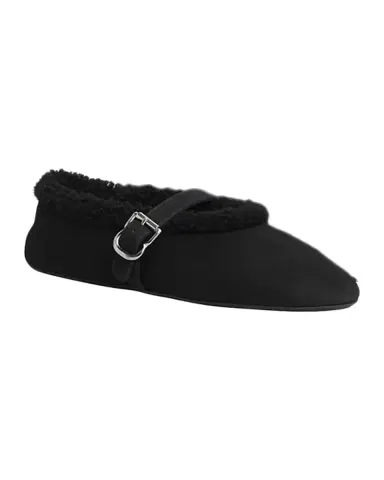 Alaïa Merino Suede Shearling Mary Jane Ballerina Flats | Thumbnail 2 Alaïa Merino Suede Shearling Mary Jane Ballerina Flats | Thumbnail 2