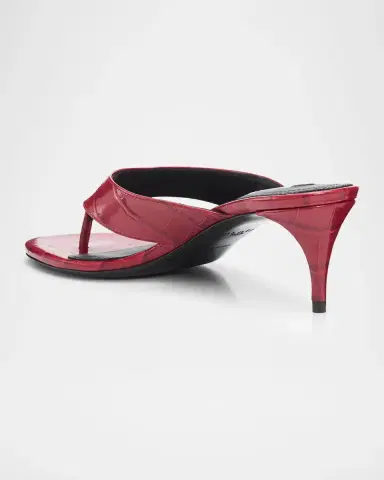 Alaïa 55mm Infradito Croc-Embossed Leather Thong Sandals | Thumbnail 2 Alaïa 55mm Infradito Croc-Embossed Leather Thong Sandals | Thumbnail 2